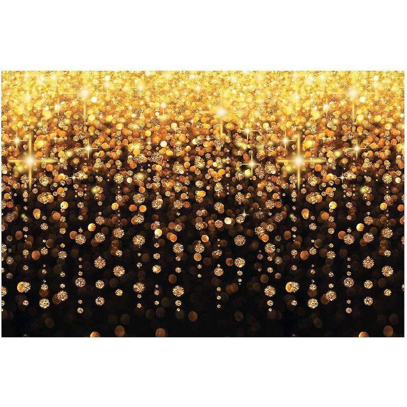 Golden Celebration Lights Photo Backdrop Banner