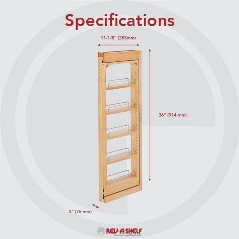 Natural Maple 36" Pull-Out Wall Filler Cabinet Organizer