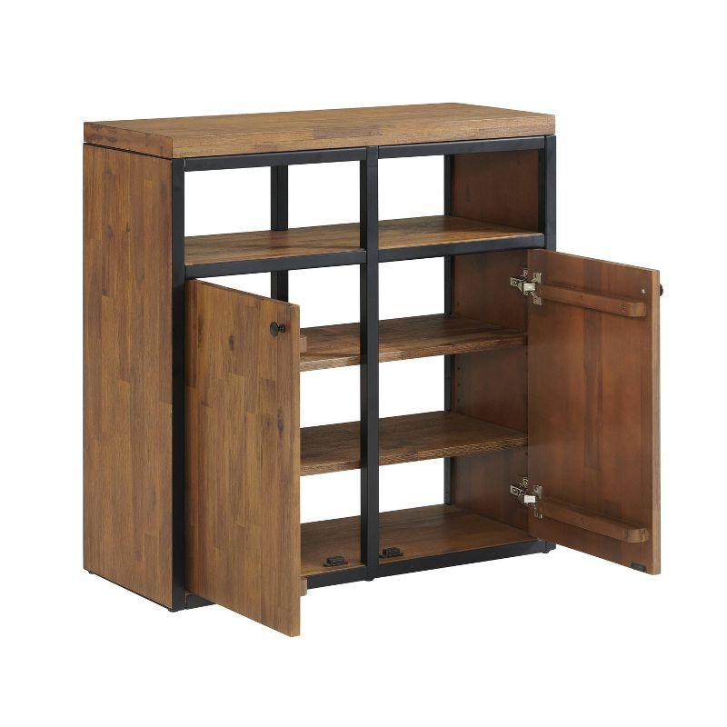 Alaterre Lloyd 31" Wide Rustic Industrial Metal Frame Shoe Storage Cabinet