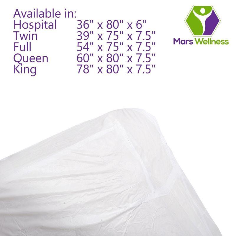 Mars Wellness Waterproof Vinyl Mattress Protector and Cover - White Mattress Cover Sheet  Fitted Twin