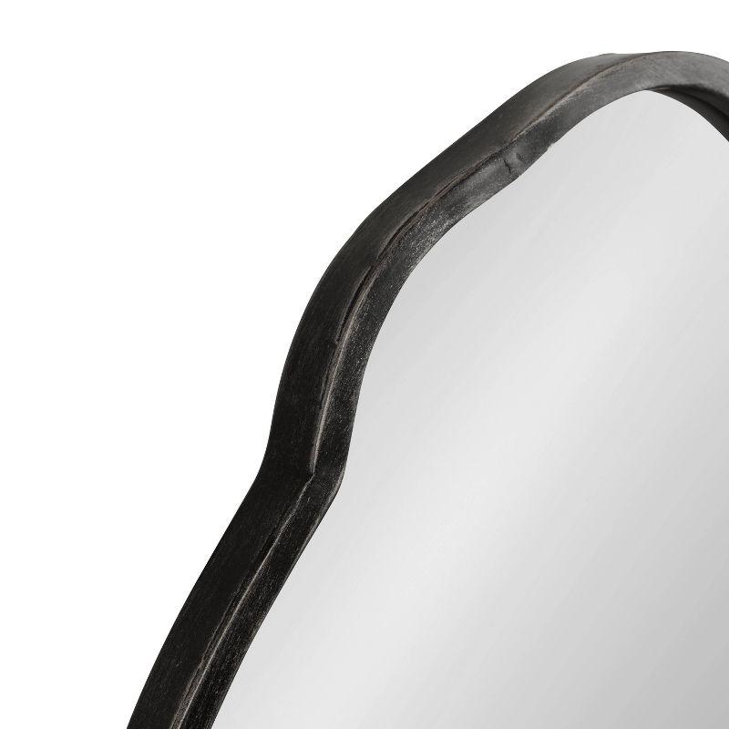 Kate & Laurel All Things Decor 18" x 30" Magritte Scalloped Oval Decorative Wall Mirror Black : Antique Finish, Metal Frame
