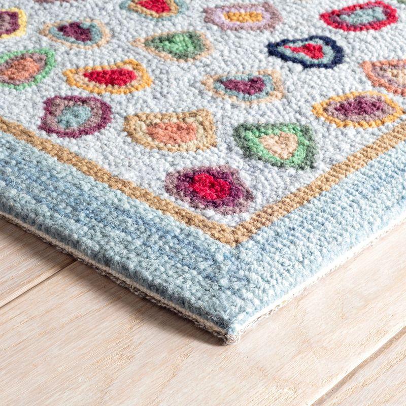 Cat'S Paw Blue Hand Micro Hooked Wool Rug