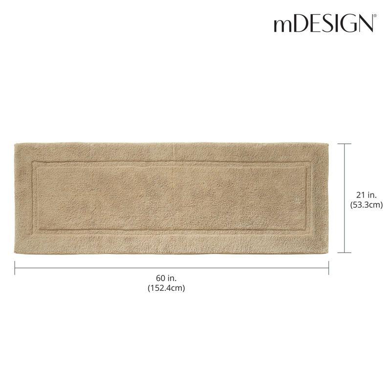 mDesign Bathroom 100% Cotton Rectangular Rug, Long Runner, 60" x 21"