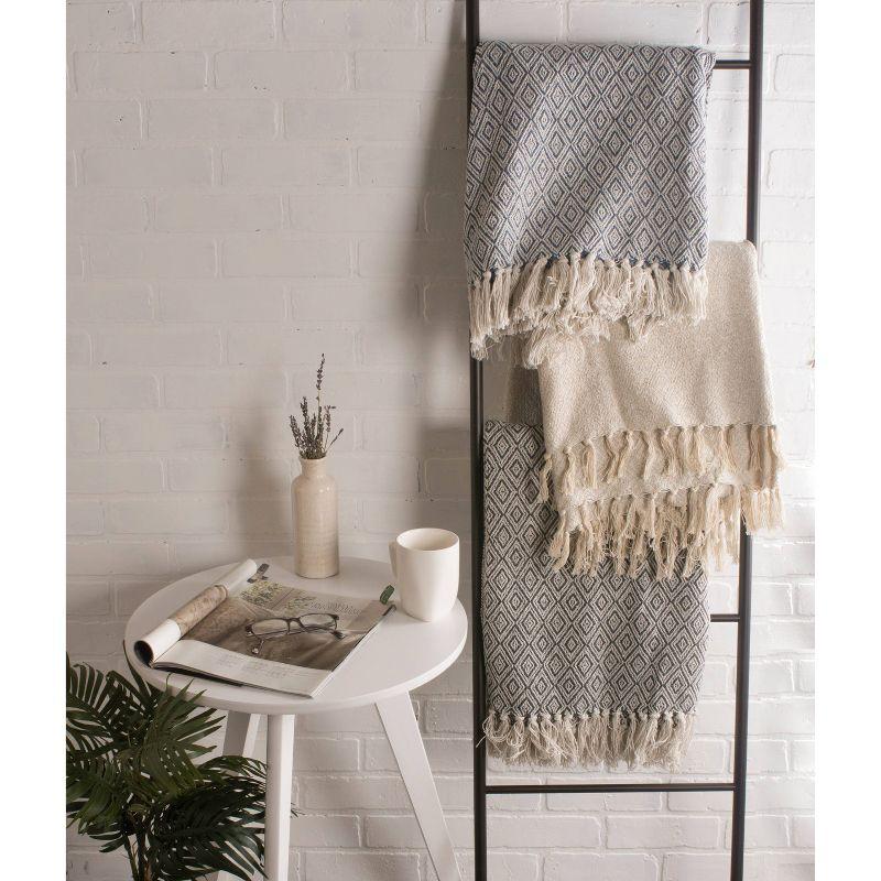 Natural Cotton Sherpa Reversible Throw Blanket, 12" x 12"