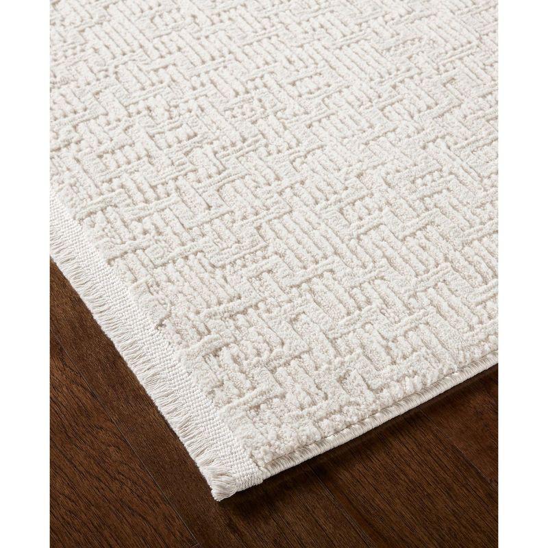 Town & Country Living TOWN & COUNTRY LUXE Tretta Modern Geo Area Rug with Plush High-Low Texture, Ivory