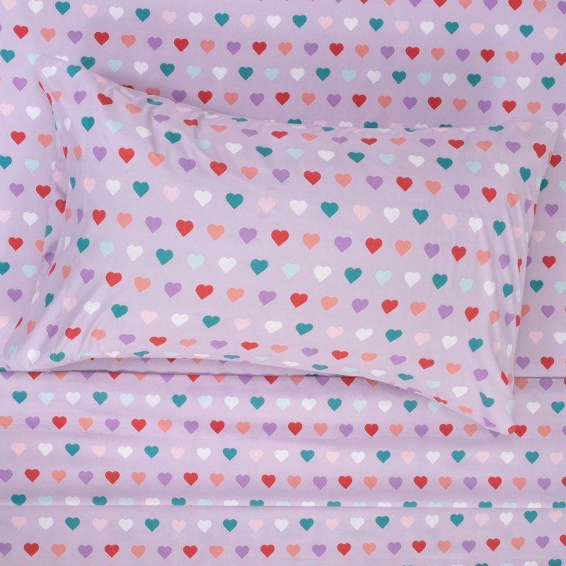 Hearts Microfiber Kids' Sheet Set By Sweet Home Collection®