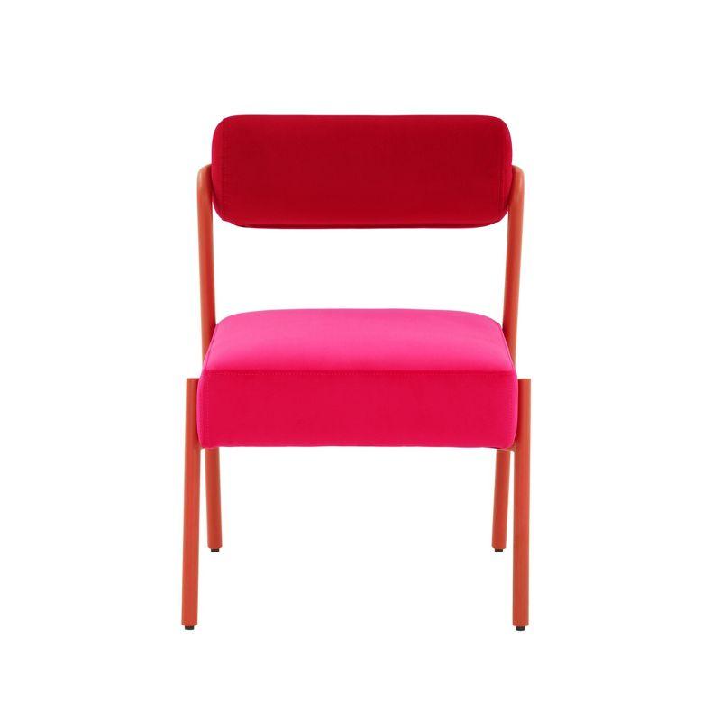 Jolene Velvet Accent Chair Pink 20.8"W x 24.3"D x 29"H