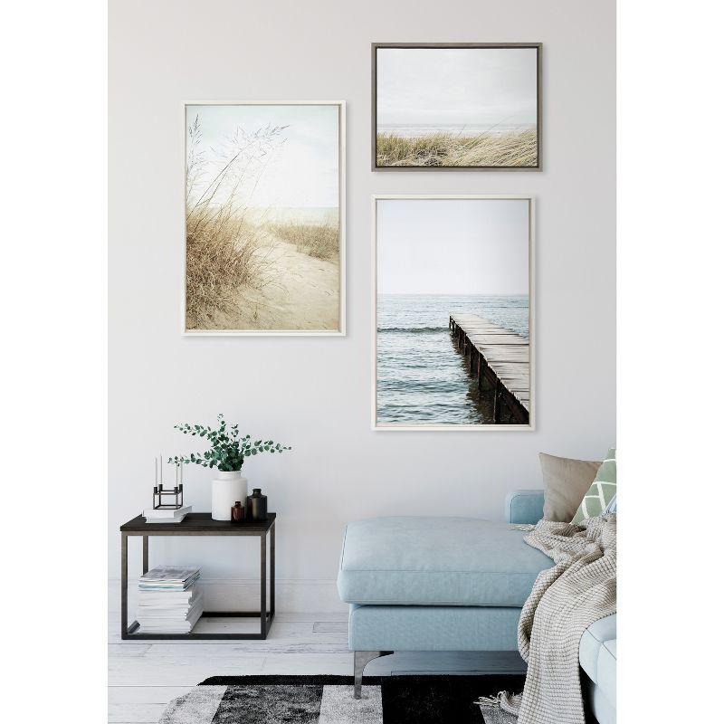 18" x 24" Sylvie East Beach Framed Canvas by Amy Peterson Art Studio Gray - Kate & Laurel All Things Decor: Coastal Style Wall Decor