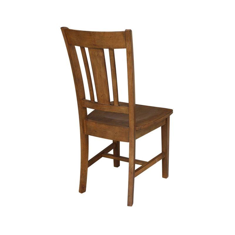 Set of 2 San Remo Splatback Chairs Pecan - International Concepts: Solid Wood, Unupholstered