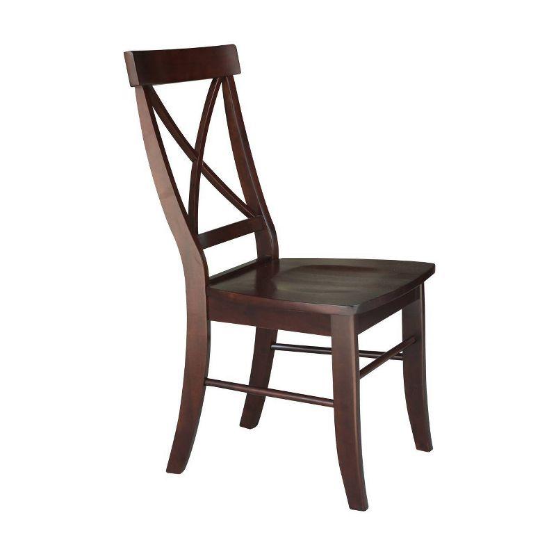 Java High Cross Back Solid Wood Side Chair Set