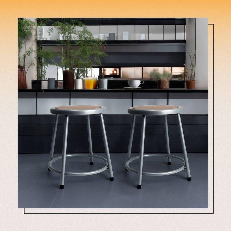 Hampden Furnishings 18" Felix Collection Steel Stool Gray