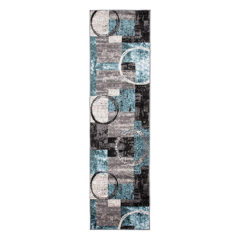 World Rug Gallery Abstract Circle Area Rug - GRAY 2'7"x10'