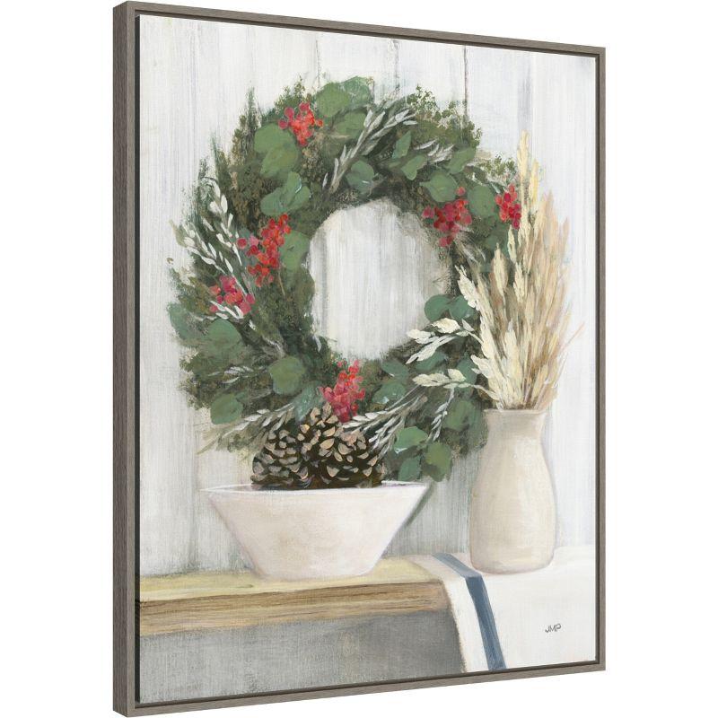 Amanti Art Natural Christmas I Blue by Julia Purinton Canvas Wall Art Print Framed 23-in. x 28-in.