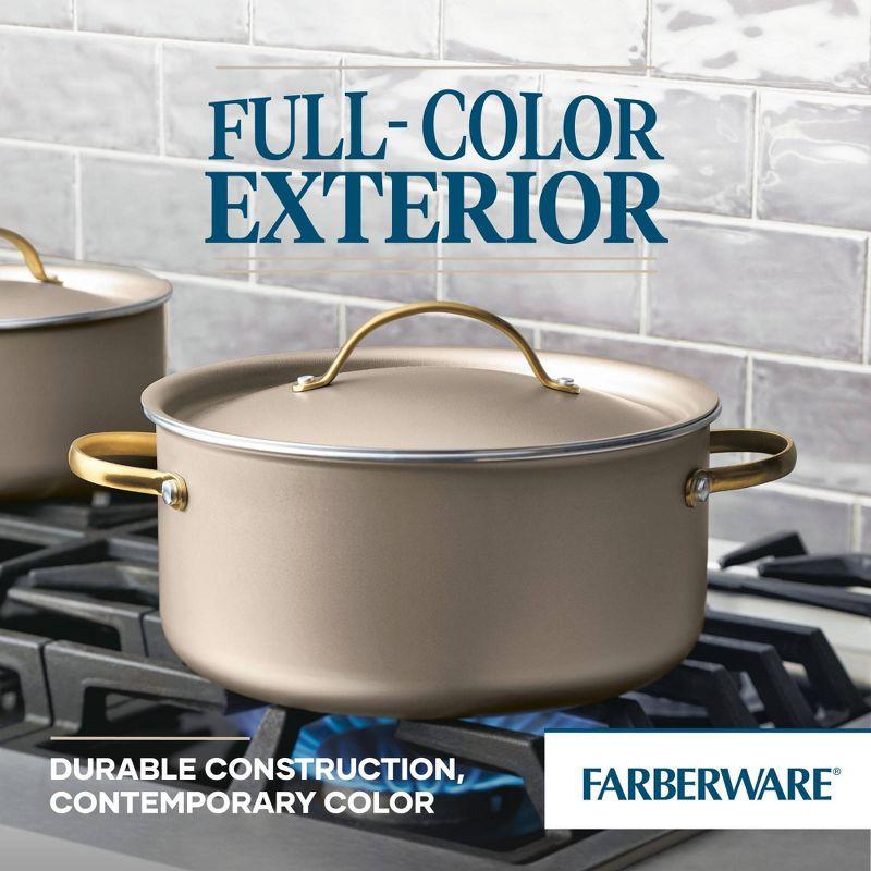 Farberware Radiant Nonstick Dutch Oven With Lid, 5.5 Quart Champagne