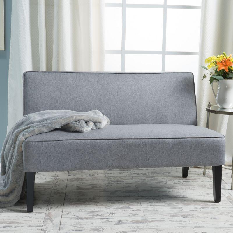 Dejon Loveseat Gray - Christopher Knight Home: Armless, Upholstered, Polyester, Hardwood Frame