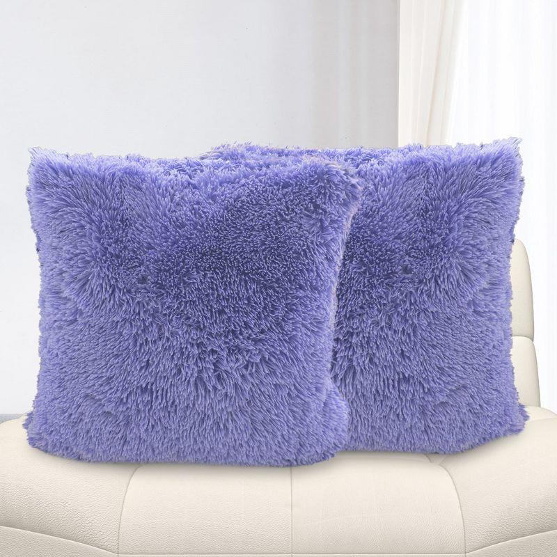 Cheer Collection Faux Fur Throw Pillow (Set of 2)