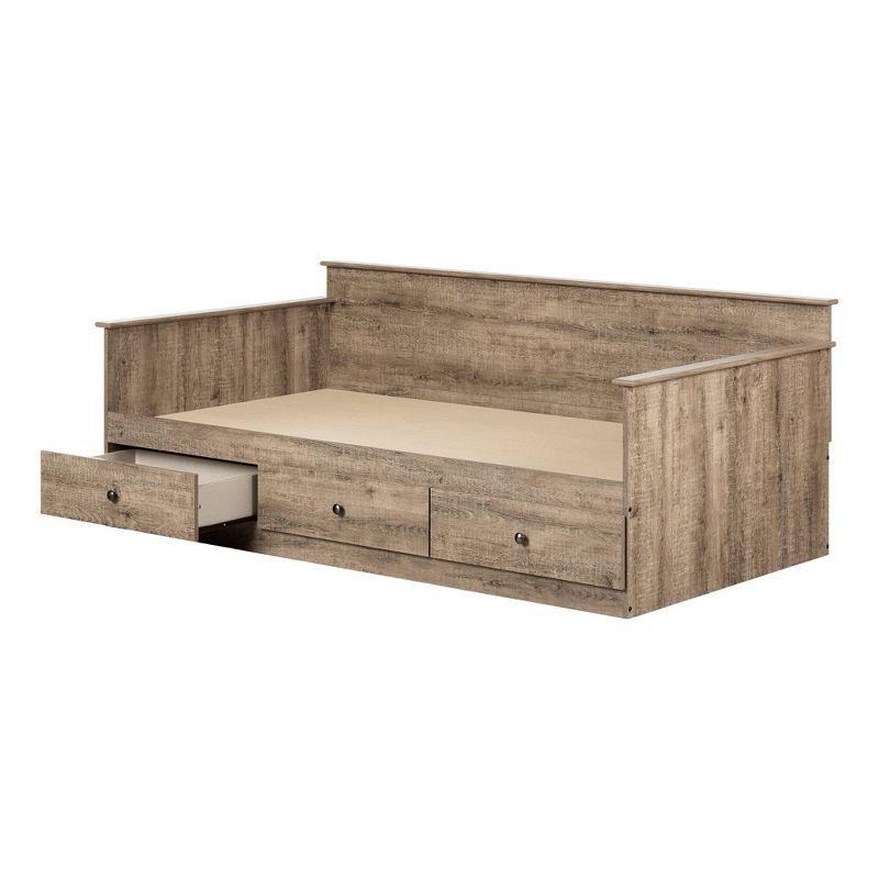 Twin Weathered Oak Daybed with 3 Storage Drawers