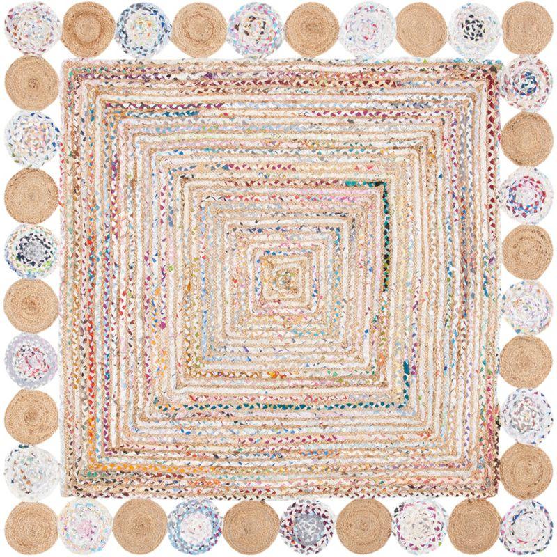 Cape Cod CAP201 Woven Indoor Area Rug - Beige/Multi - 6'x6' - Safavieh