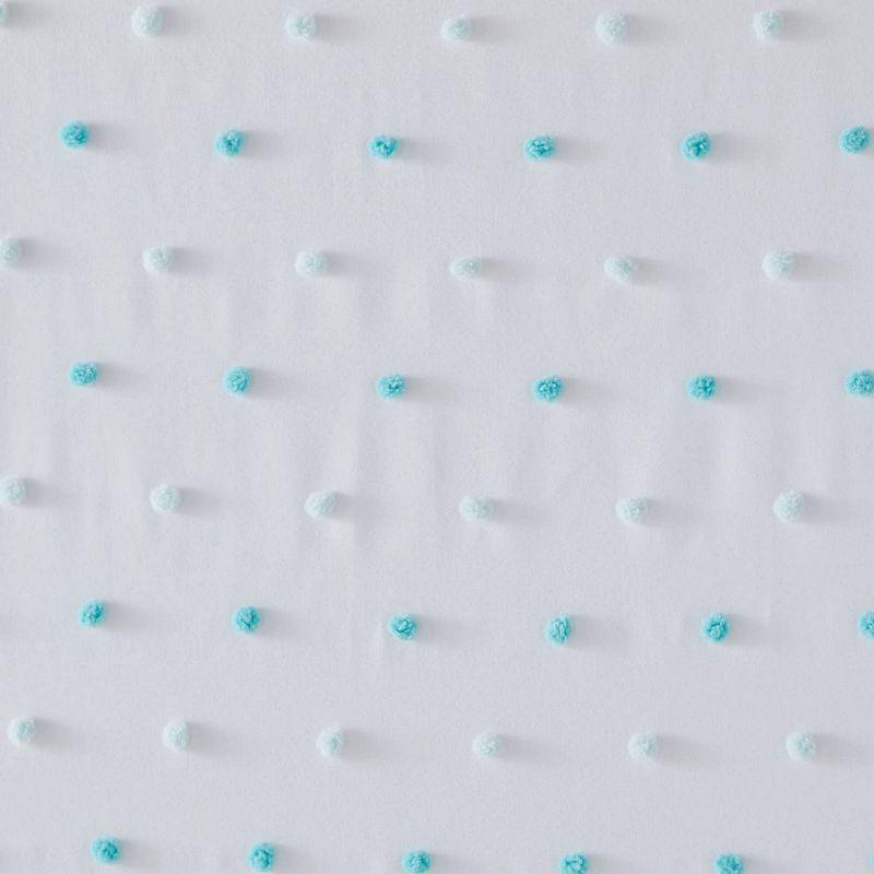 Aqua Swiss Dot Polyester Shower Curtain