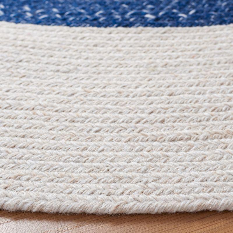 Braided BRD803 Hand Woven Area Rug - Navy/Ivory - 6' Round - Safavieh.