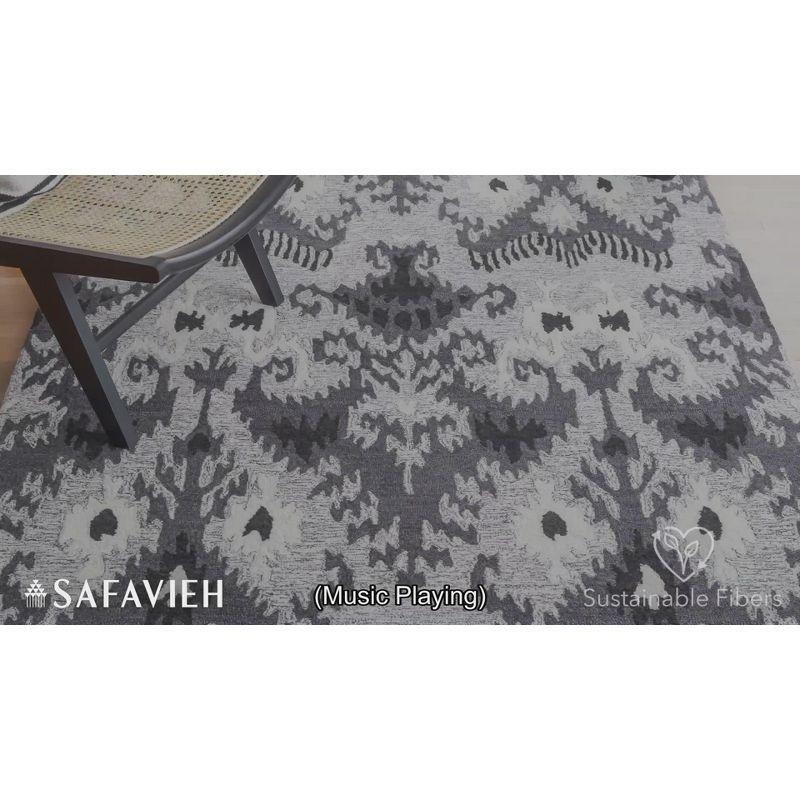 Ikat IKT652 Hand Tufted Area Rug - Blue/Ivory - 8'x10' - Safavieh.