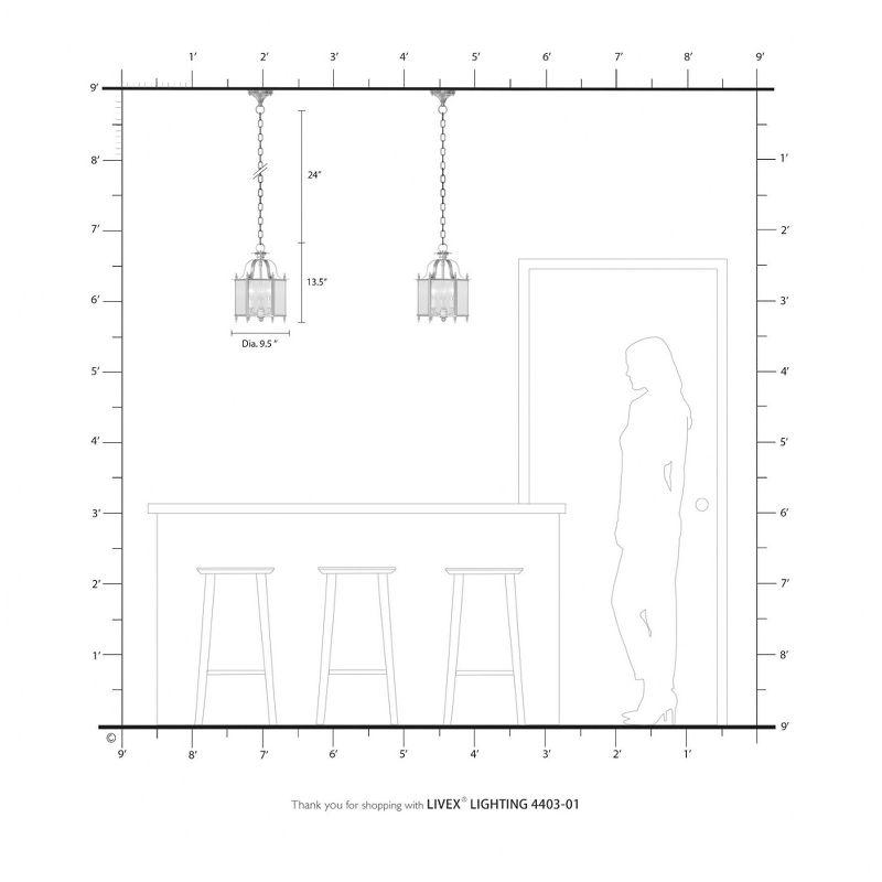 Livex Lighting Livingston 3 - Light Pendant in  Antique Brass