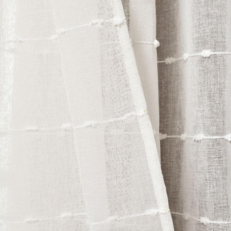 Farmhouse Textured Sheer Polyester Sheer Curtain Pair