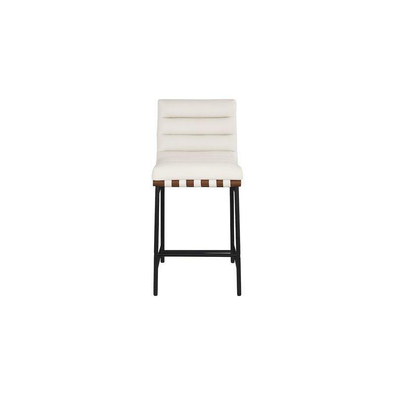 Meridian Furniture,Burke Cream Vegan Leather Counter Stool