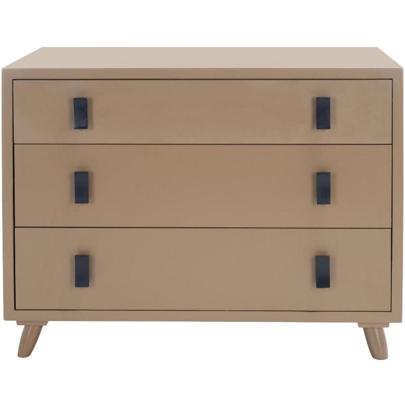 Blaize 3 Drawer Chest - CHS6601 - Taupe/Black - Safavieh