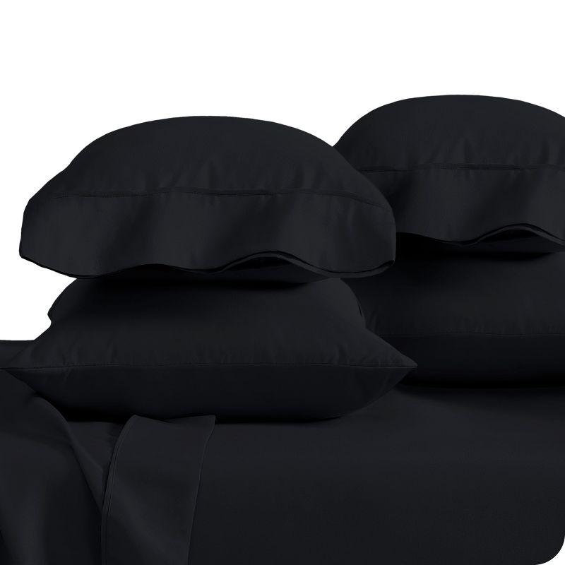 Pillowcase Set of 4 Ultra-Soft Microfiber King Black - Bare Home
