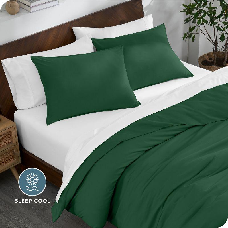 Twin/Twin XL Forest Green Organic Cotton Jersey Duvet Cover Set by Bare Home