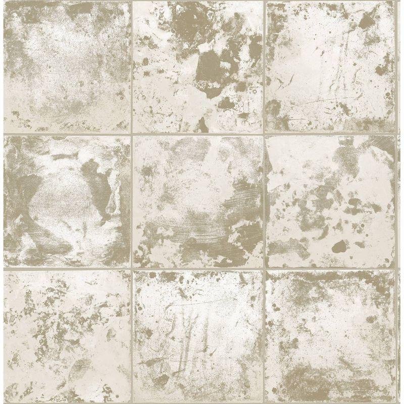 Brewster Peel and Stick 1pc Wallpaper Metal Sheet Silver