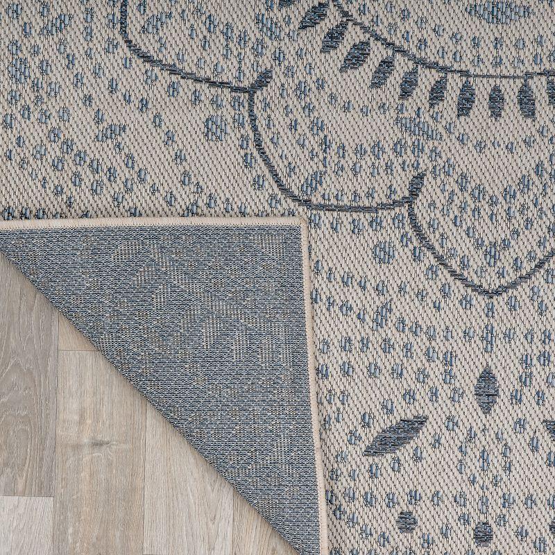 World Rug Gallery Portia Oriental Medallion Indoor/Outdoor Area Rug - Cream 5' x 7'