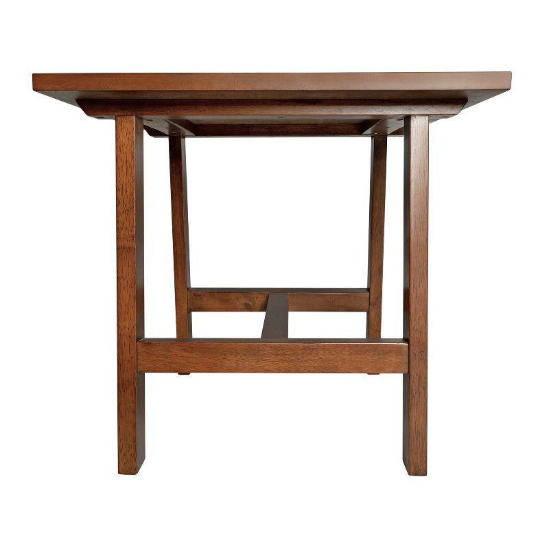 Emma and Oliver Solid Wood Farmhouse Trestle End Table in Walnut