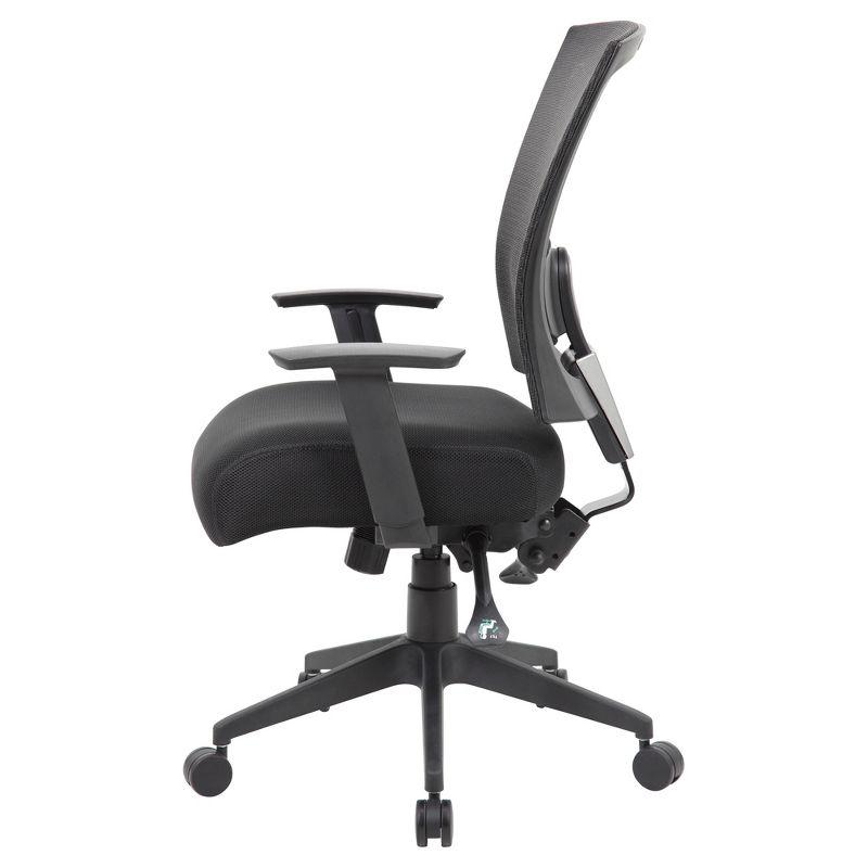 Multifunction Mesh Chair Black - Boss Office Products: Adjustable, Lumbar Support