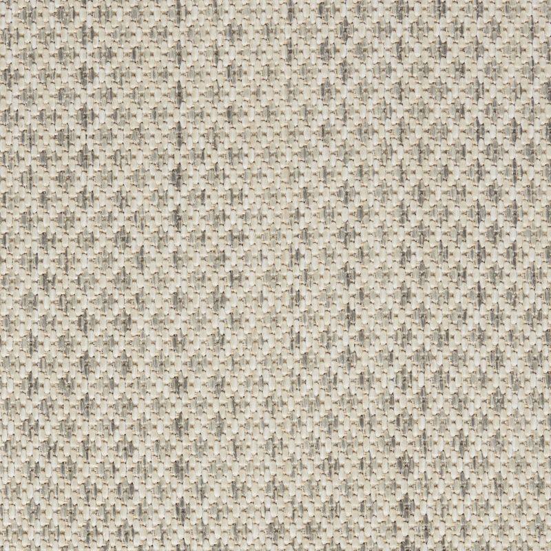 Nourison 5' x 5' Courtyard Modern Easy Care Flatweave Indoor Outdoor Round Rug Ivory/Silver