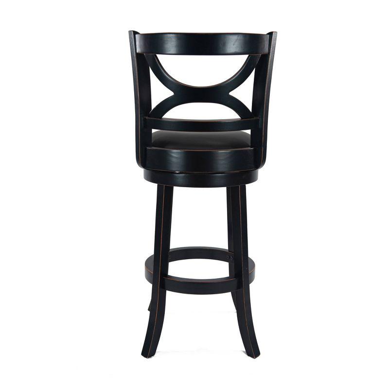 29" Florence Swivel Hardwood Barstool Black - Boraam: Upholstered, High Back, Counter Height