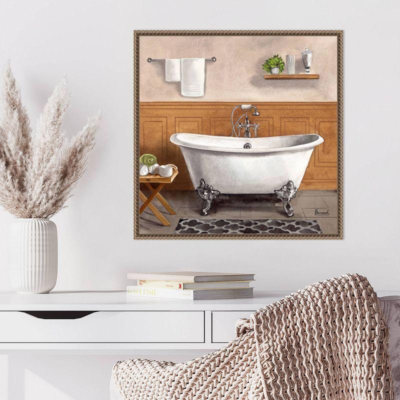 Amanti Art Serene Bath I by Bannarot Framed Canvas Wall Art Print