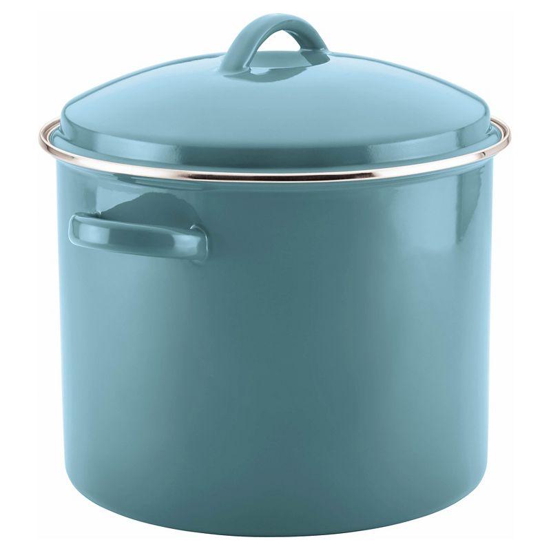 Aqua Blue 16-Quart Enamel on Steel Stockpot with Lid