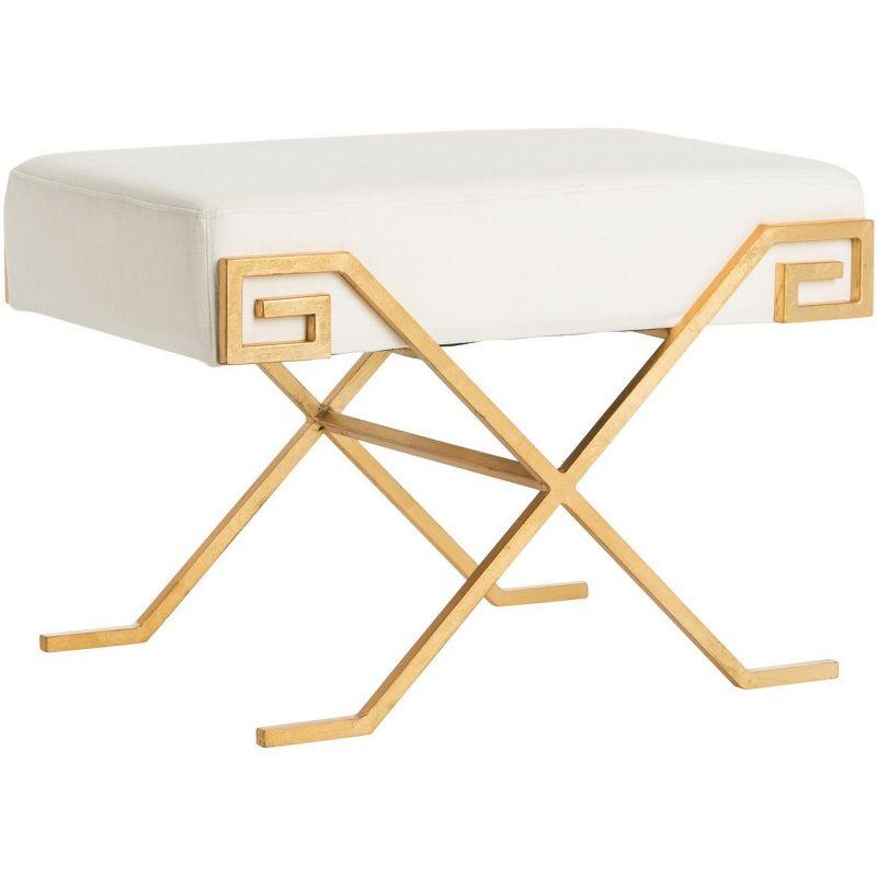 Luna Greek Key Bench - Light Beige - Safavieh