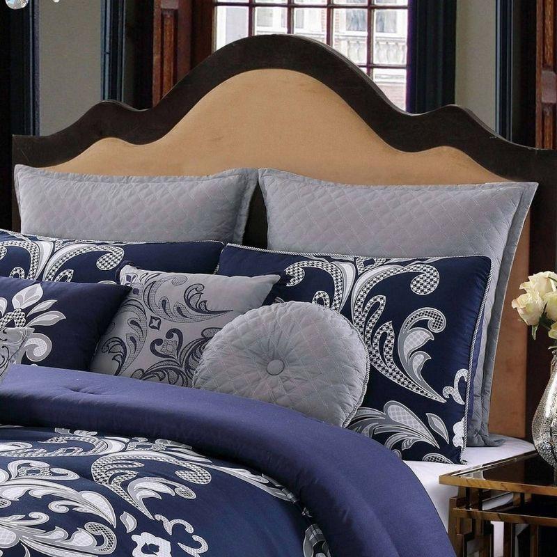 Cottage Classics Dolce Navy & Silver Scroll 10-Piece Comforter Set by Style 212