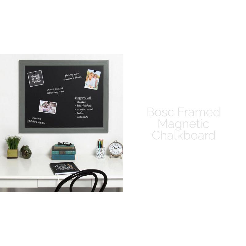 18.5" x 27.5" Bosc Framed Magnetic Chalkboard Black - DesignOvation: Wall Organizer, Includes Magnets & Chalk