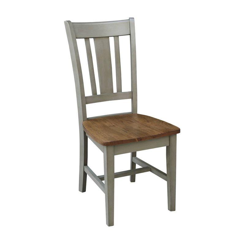 Set of 2 San Remo Splat Back Chairs Natural - International Concepts: Solid Wood, Mid-Century Design, Spot Clean