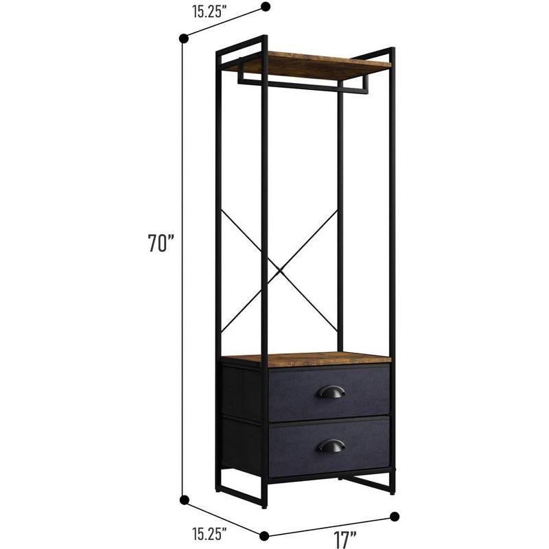 Sorbus Clothing Rack with Drawers and Wood Top