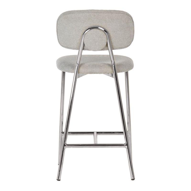 Ariana Gray Linen Counter Stool (Set of 2) - Silver Legs