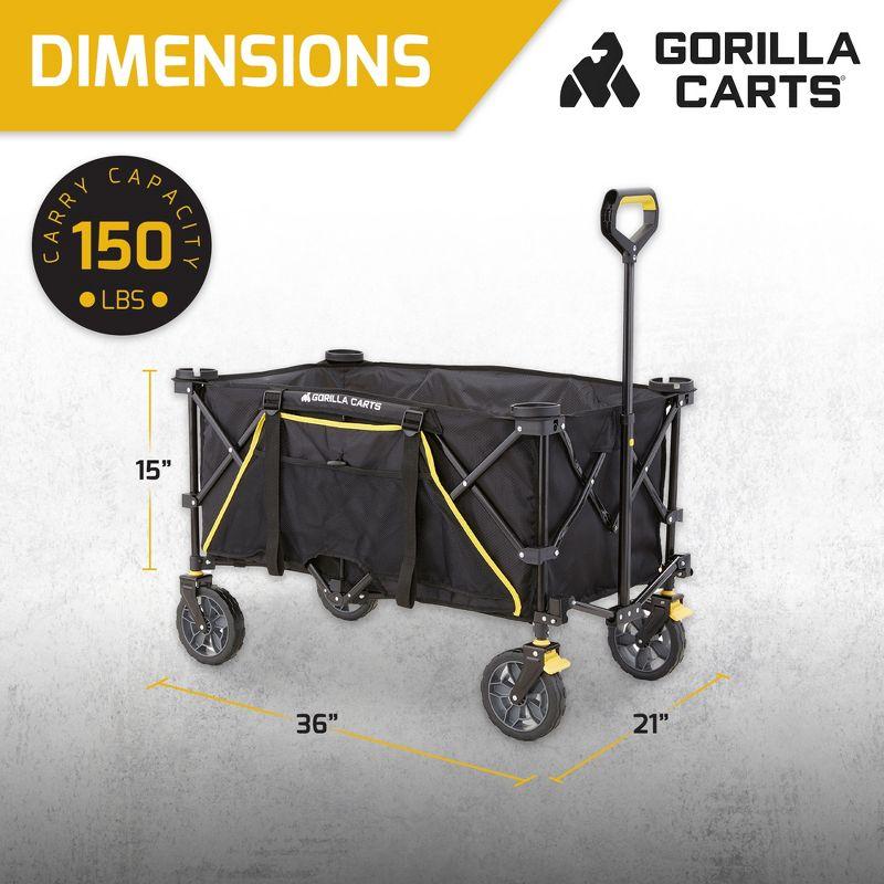 Black Steel Frame Collapsible Utility Wagon with Polyester Deck