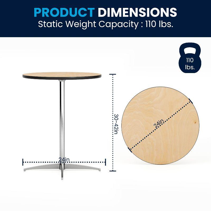 Flash Furniture Marrel Round Wood Cocktail Table with Columns