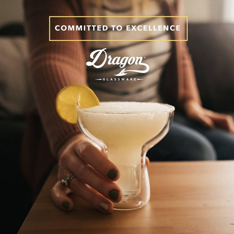 Dragon Glassware 12 oz Margarita Glasses Clear  Set of 2