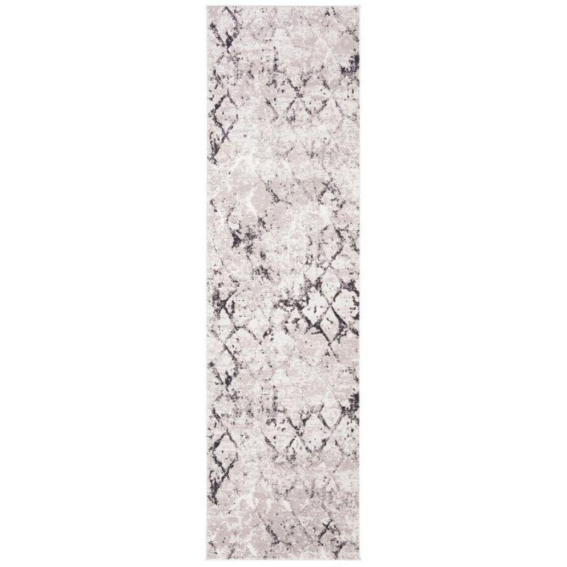 Amelia ALA783 Power Loomed Runner Rug  - Grey/Light Grey - 2'2"x18' - Safavieh.