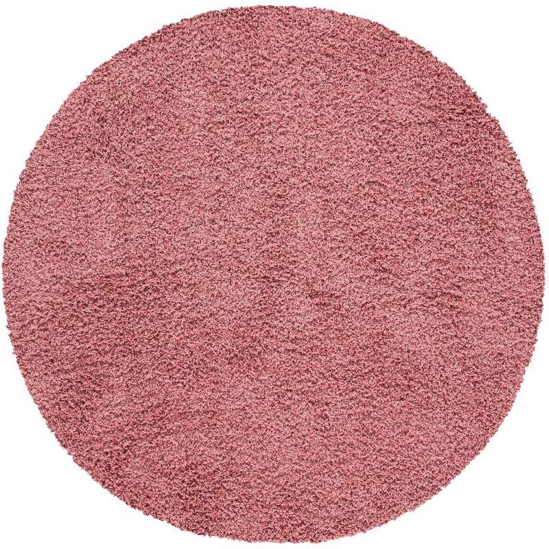Venus Shag VNS520 Power Loomed Indoor Area Rug - Pink - 6'7" Round - Safavieh